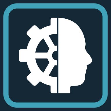 Cyborg dişli vektör simgesi bir çerçeve içinde