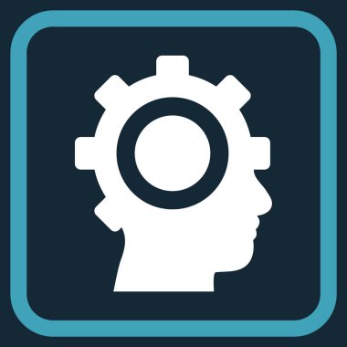 Cyborg dişli vektör simgesi bir çerçeve içinde