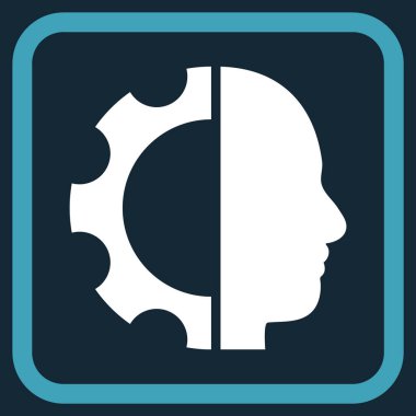 Cyborg dişli vektör simgesi bir çerçeve içinde