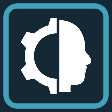 Cyborg dişli vektör simgesi bir çerçeve içinde