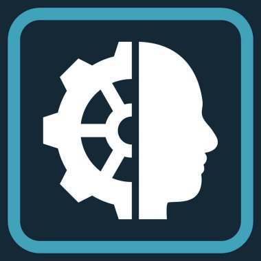 Cyborg dişli vektör simgesi bir çerçeve içinde