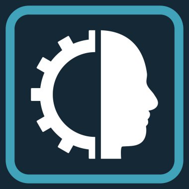 Cyborg dişli vektör simgesi bir çerçeve içinde