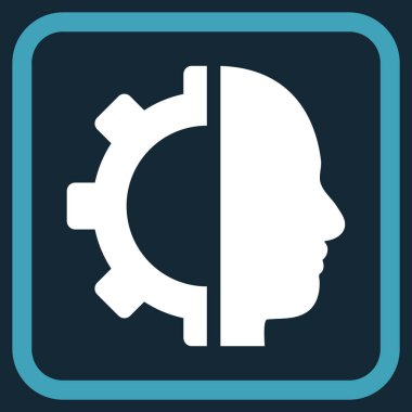 Cyborg dişli vektör simgesi bir çerçeve içinde