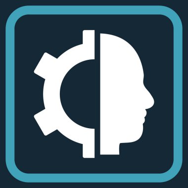 Cyborg dişli vektör simgesi bir çerçeve içinde