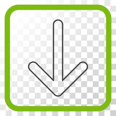 Vektör simgesi bir çerçeve içinde aşağı ok