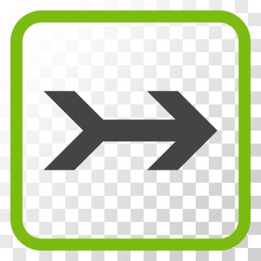 Ok sağ vektör simgesi bir çerçeve içinde