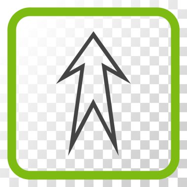 Vektör simgesi bir çerçeve içinde yukarı ok