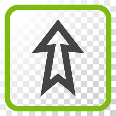 Vektör simgesi bir çerçeve içinde yukarı ok