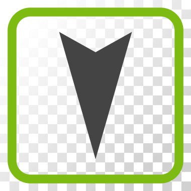 Vektör simgesi bir çerçeve içinde aşağı ok ucu