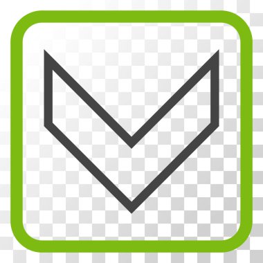 Vektör simgesi bir çerçeve içinde aşağı ok ucu