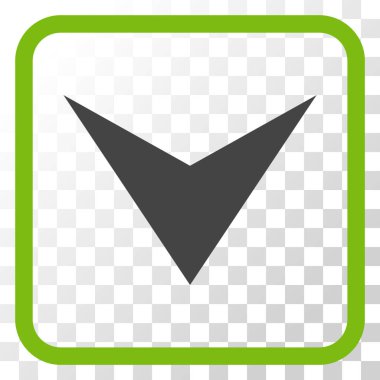 Vektör simgesi bir çerçeve içinde aşağı ok ucu