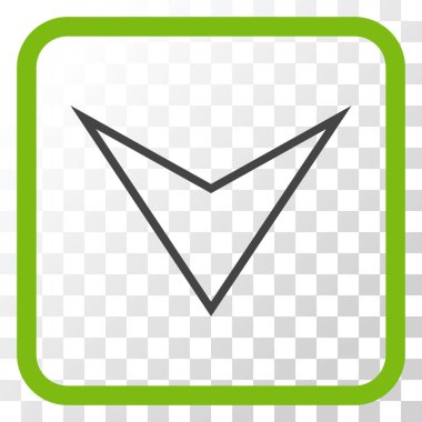 Vektör simgesi bir çerçeve içinde aşağı ok ucu