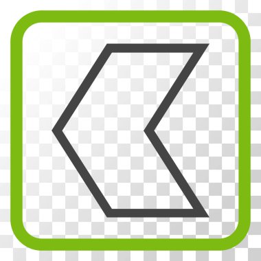 Ok ucu sol vektör simgesi bir çerçeve içinde