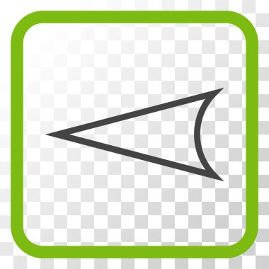 Ok ucu sol vektör simgesi bir çerçeve içinde