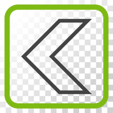 Ok ucu sol vektör simgesi bir çerçeve içinde