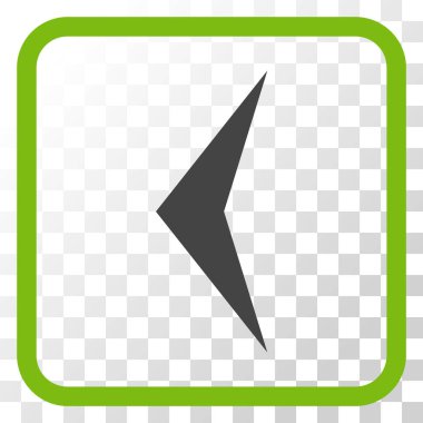 Ok ucu sol vektör simgesi bir çerçeve içinde