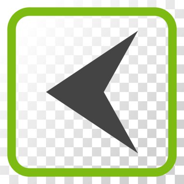 Ok ucu sol vektör simgesi bir çerçeve içinde