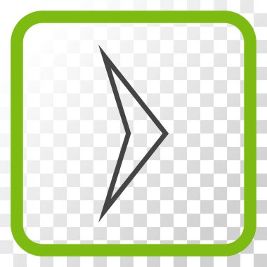 Ok ucu doğru vektör simgesi bir çerçeve içinde