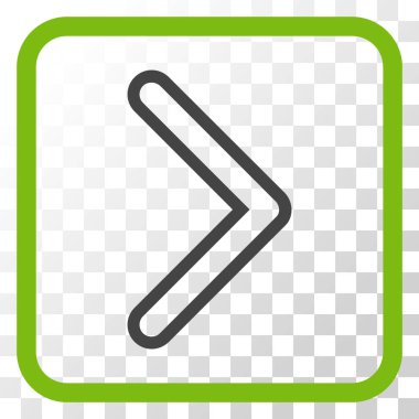 Ok ucu doğru vektör simgesi bir çerçeve içinde