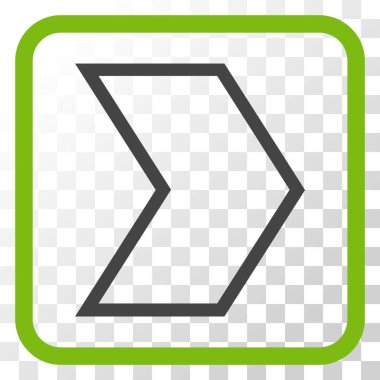 Ok ucu doğru vektör simgesi bir çerçeve içinde