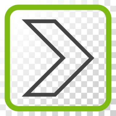 Ok ucu doğru vektör simgesi bir çerçeve içinde