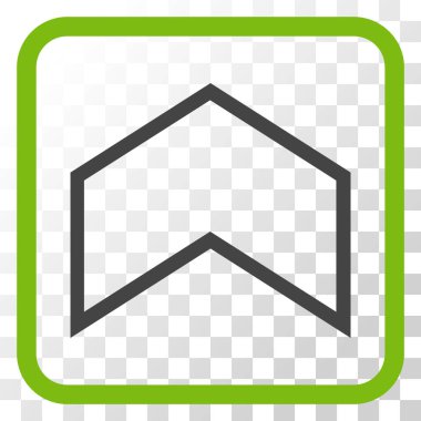 Vektör simgesi bir çerçeve içinde yukarı ok ucu