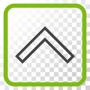 Vektör simgesi bir çerçeve içinde yukarı ok ucu