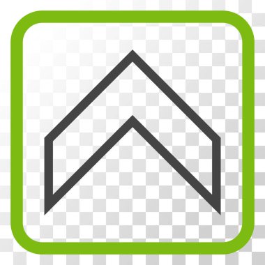 Vektör simgesi bir çerçeve içinde yukarı ok ucu