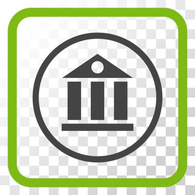 Banka Binası vektör simgesi bir çerçeve içinde
