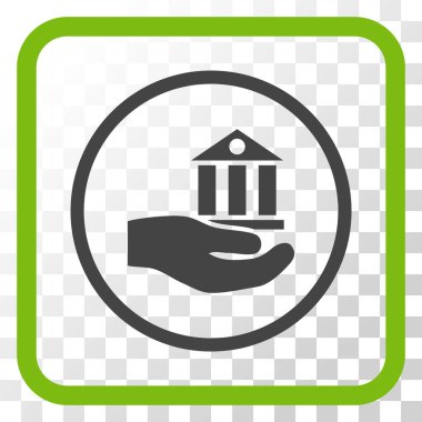 Banka hizmet vektör simgesi bir çerçeve içinde