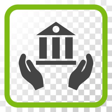 Banka hizmet vektör simgesi bir çerçeve içinde