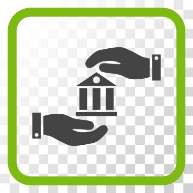 Banka hizmet vektör simgesi bir çerçeve içinde