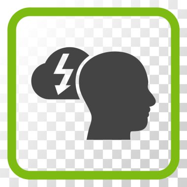 Beyin fırtınası vektör simgesi bir çerçeve içinde