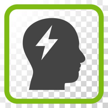 Beyin fırtınası vektör simgesi bir çerçeve içinde