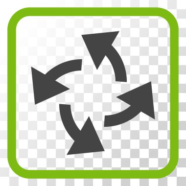 Santrifüj oklar bir çerçeve içinde simge vektör