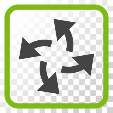 Santrifüj oklar bir çerçeve içinde simge vektör