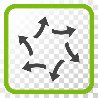 Santrifüj oklar bir çerçeve içinde simge vektör