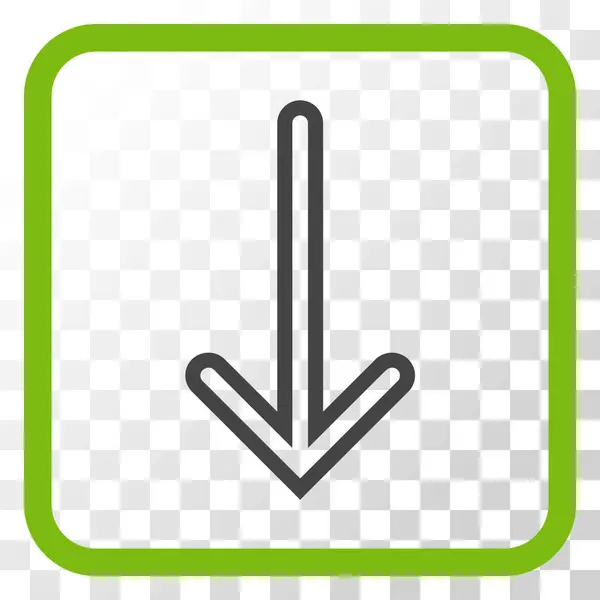 Arrow Down Vector Icon In a Frame — Stock Vector