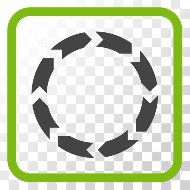 Dolaşım vektör simgesi bir çerçeve içinde