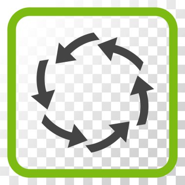 Dolaşım vektör simgesi bir çerçeve içinde