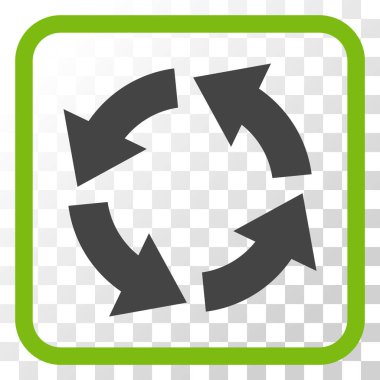 Dolaşım vektör simgesi bir çerçeve içinde