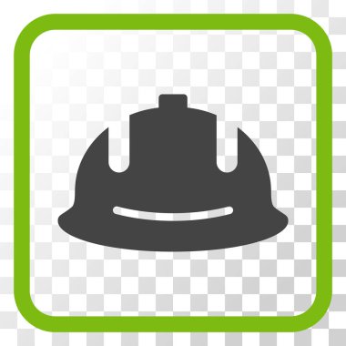 İnşaat kask vektör simgesi bir çerçeve içinde