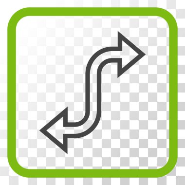 Eğri Exchange ok vektör simgesi bir çerçeve içinde