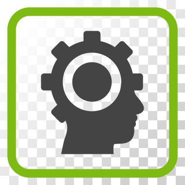 Cyborg dişli vektör simgesi bir çerçeve içinde