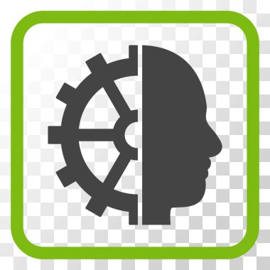 Cyborg dişli vektör simgesi bir çerçeve içinde