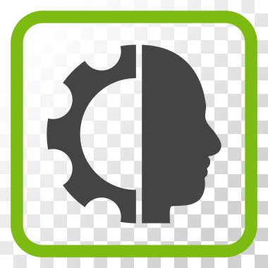 Cyborg dişli vektör simgesi bir çerçeve içinde