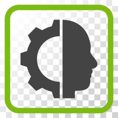 Cyborg dişli vektör simgesi bir çerçeve içinde