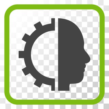 Cyborg dişli vektör simgesi bir çerçeve içinde