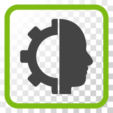 Cyborg dişli vektör simgesi bir çerçeve içinde