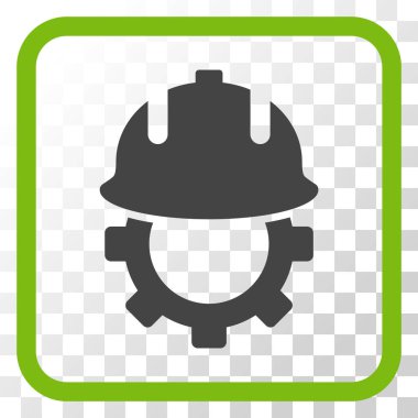 Geliştirme kask vektör simgesi bir çerçeve içinde